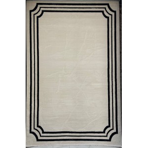 Turkish rug Victoria frame 41601A cream black size 150*220