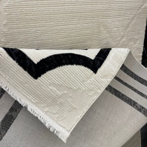 Turkish rug Victoria frame 41601A cream black size 150*220