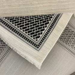 سجاد تركي اطار برواز فيكتوريا 41602A كريم اسود مقاس 150*220 سجاد تركي اطار برواز فيكتوريا 41602A كريم اسود مقاس 150*220