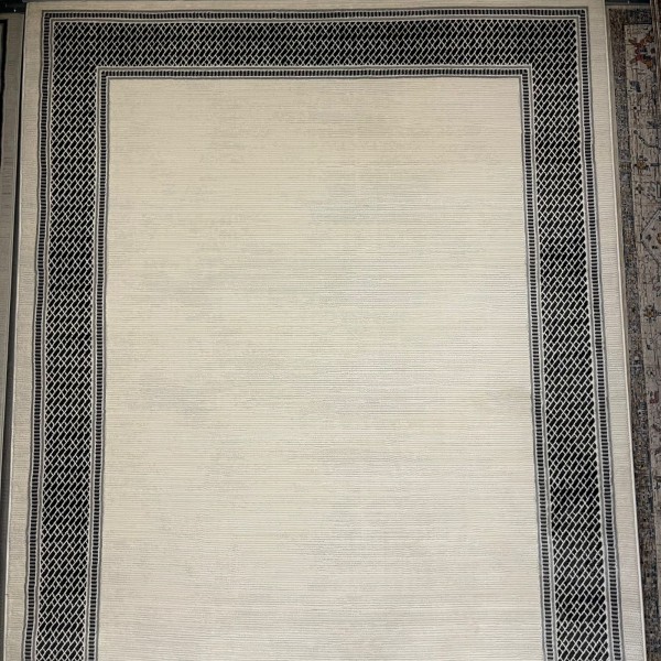 Turkish rug Victoria frame 41602A cream black size 100*200