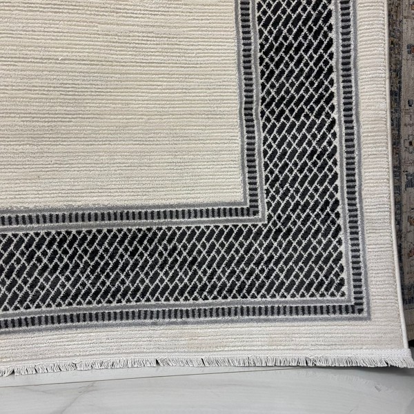 Turkish rug Victoria frame 41602A cream black size 100*200