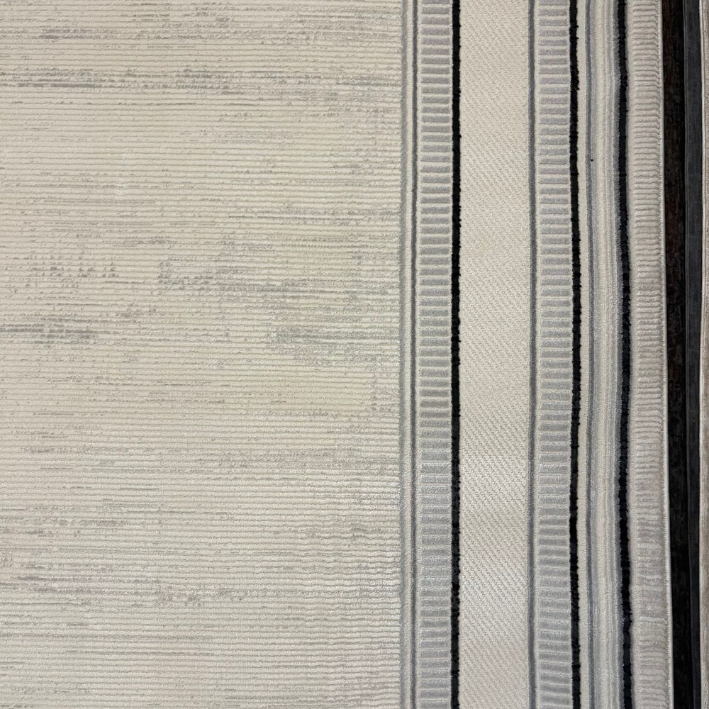 سجاد تركي اطار برواز فيكتوريا 41604A كريم اسود مقاس 80*150