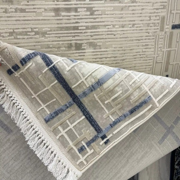 VOGUE Turkish rug 36232A Cream blue size 150*220