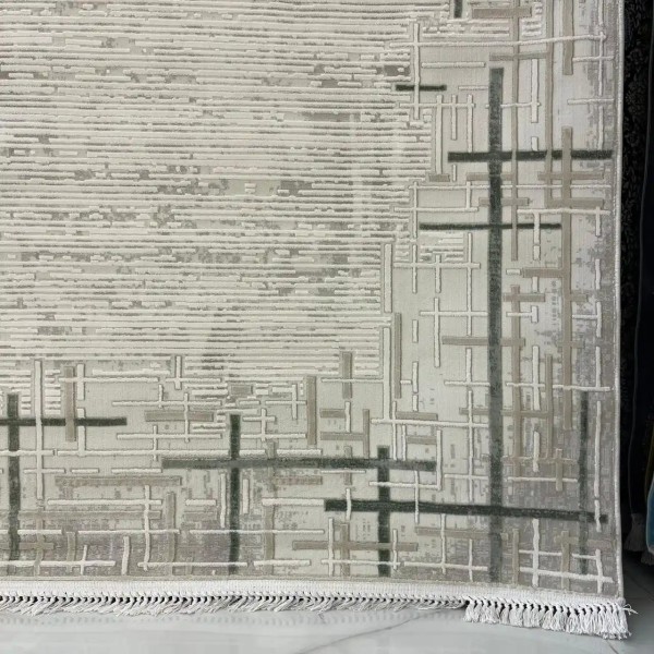 سجاد تركي فوج 36232A كريم رصاصي مقاس 250*350
