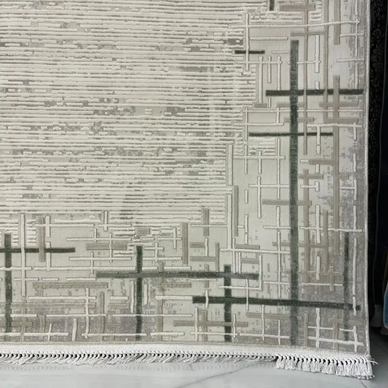 سجاد تركي فوج 36232A كريم اخضر مقاس 50*80 - سجاد مودرن