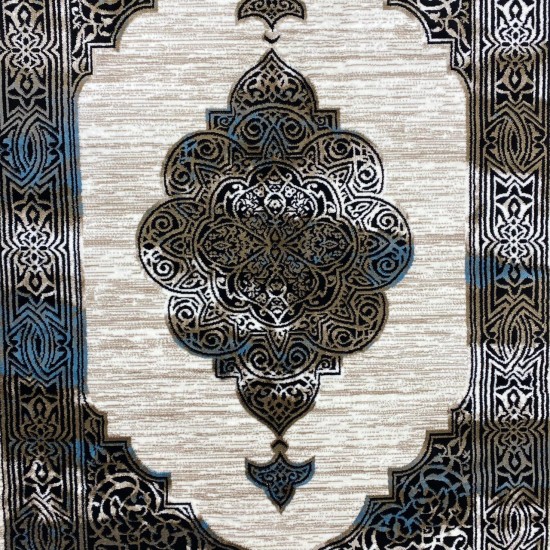 Bulgarian Lilium Carpet 1936 Cyan Gray 100*300