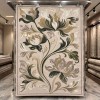 سجاد نقش كويتي تصميم كوري لورين تركي A404A كريم اخضر - مقاس 50*80 سم دعاسة وطاية
