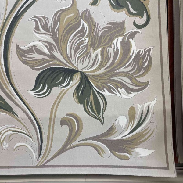 سجاد نقش كويتي تصميم كوري لورين تركي A404A كريم اخضر - مقاس 50*80 سم دعاسة وطاية