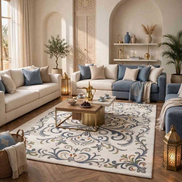 سجاد تركي فيلورا A454A سماوي مقاس 100*300