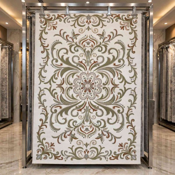 Turkish VELOURA Rug A454A Sky GREEN Size 100*300