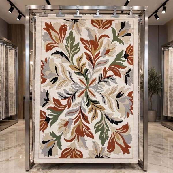 Turkish rug ANATOLIA French pattern D0034 WHITE COKME size 250*350