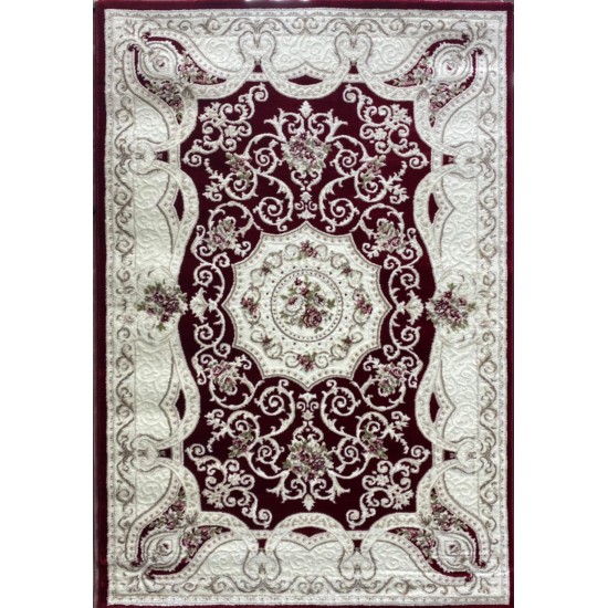 Turkish Carpet Diamant Cashmere S021A Burgundy Red