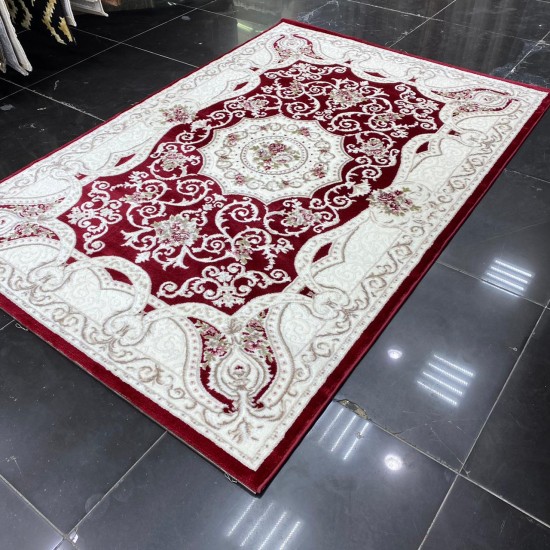 Turkish Carpet Diamant Cashmere S021A Burgundy Red