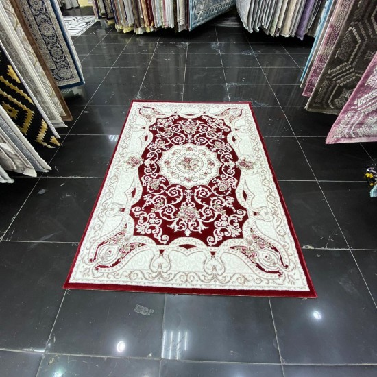 Turkish Carpet Diamant Cashmere S021A Burgundy Red