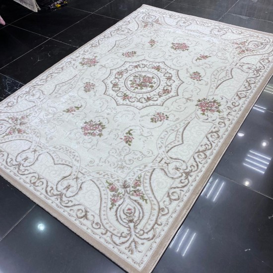 Turkish Carpet Diamant Cashmere S021A white