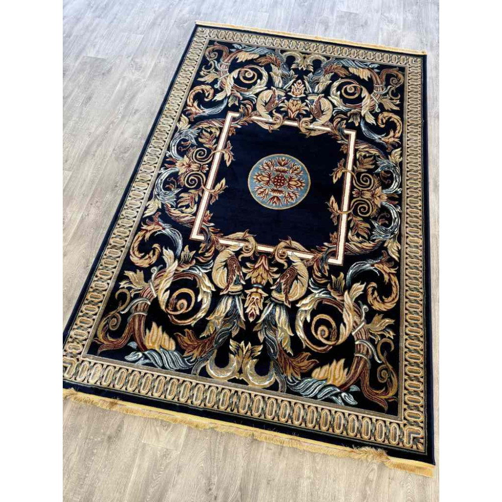 سجاد تركي كشمير نقش ايراني كحلي مقاس  150*220