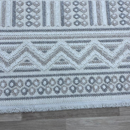 Turkish burlap carpet 10439C cream color size 200*300