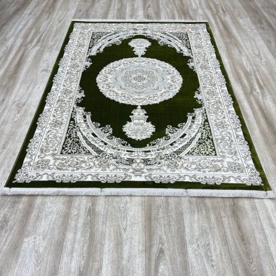 Turkish Silk Handa carpet P964C green size 400*600