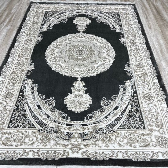 Turkish Silk Handa carpet P964C gray size 400*600