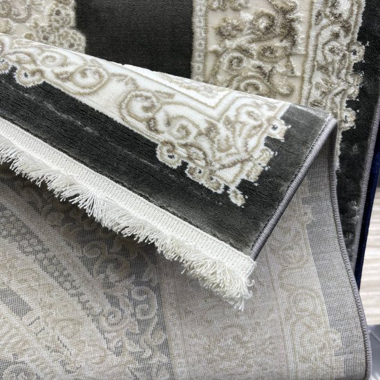 Turkish Silk Handa carpet P964C gray size 400*600