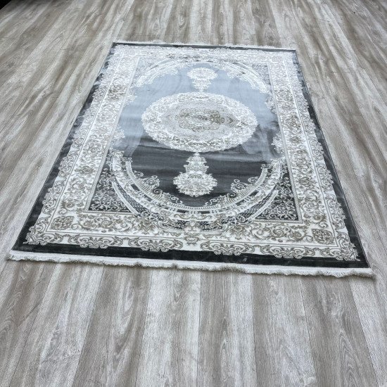 Turkish Silk Handa carpet P964C gray size 400*600