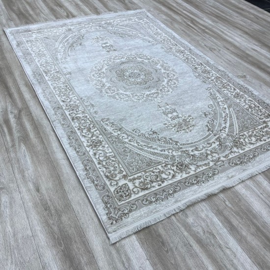 Turkish Silk Handa Carpet P964C Cream Cream size 300*400