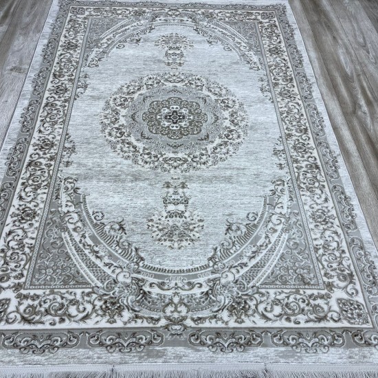 Turkish Silk Handa Carpet P964C Cream Cream size 50*80