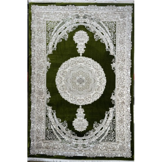 Turkish Silk Handa carpet P964C green size 400*600