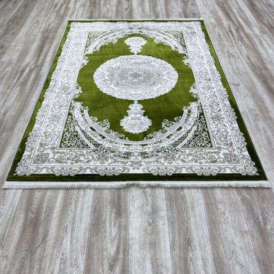 Turkish Silk Handa carpet P964C green size 400*600