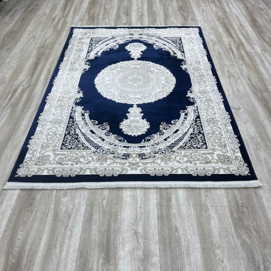 Turkish Silk Handa carpet P964C cyan size 400*600