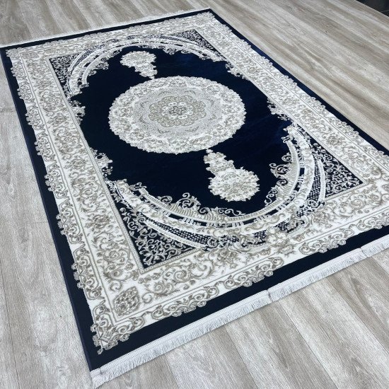 Turkish Silk Handa carpet P964C cyan size 200*300