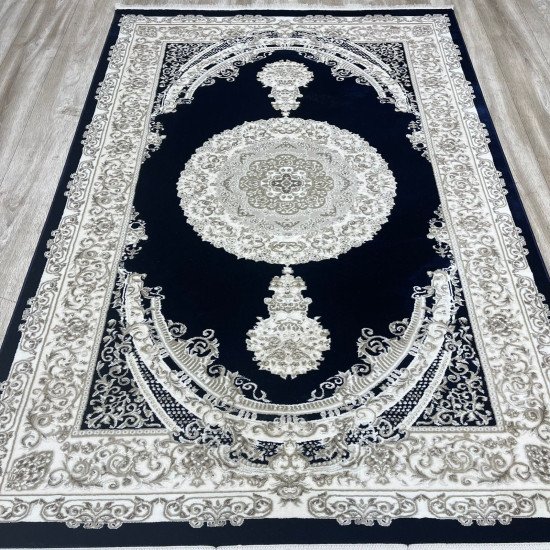 Turkish Silk Handa carpet P964C cyan size 100*200