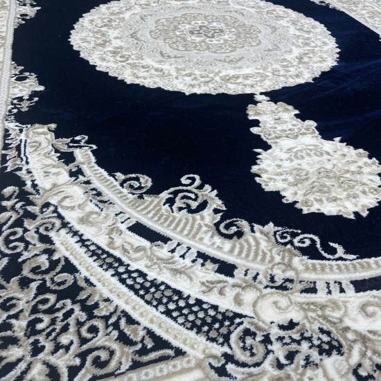 Turkish Silk Handa carpet P964C cyan size 400*600