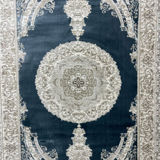 Turkish Silk Handa carpet P964C cyan size 100*200