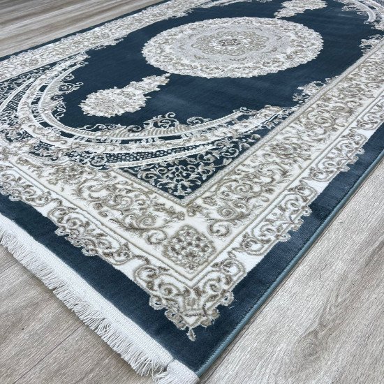 Turkish Silk Handa carpet P964C cyan size 200*300