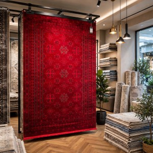 Turkish Bukhara HERAT Afghani Rug P1456 Dark Red Size 100*200