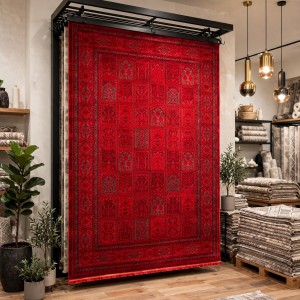 Turkish Bukhara HERAT Afghani Rug P1454 Dark Red Size 100*400