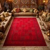 Turkish Bukhara HERAT Afghani Rug P1454 Dark Red Size 150*220