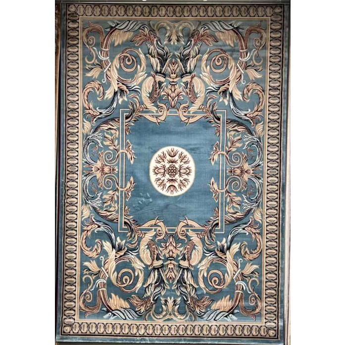 Turkish carpet Majesta p1594 sky blue size 100*300