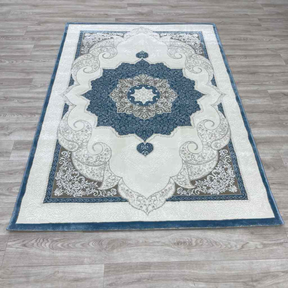 سجاد تركي باريس مودرن ناعم 0DS90Z سماوي بيج فاتح مقاس 150*220