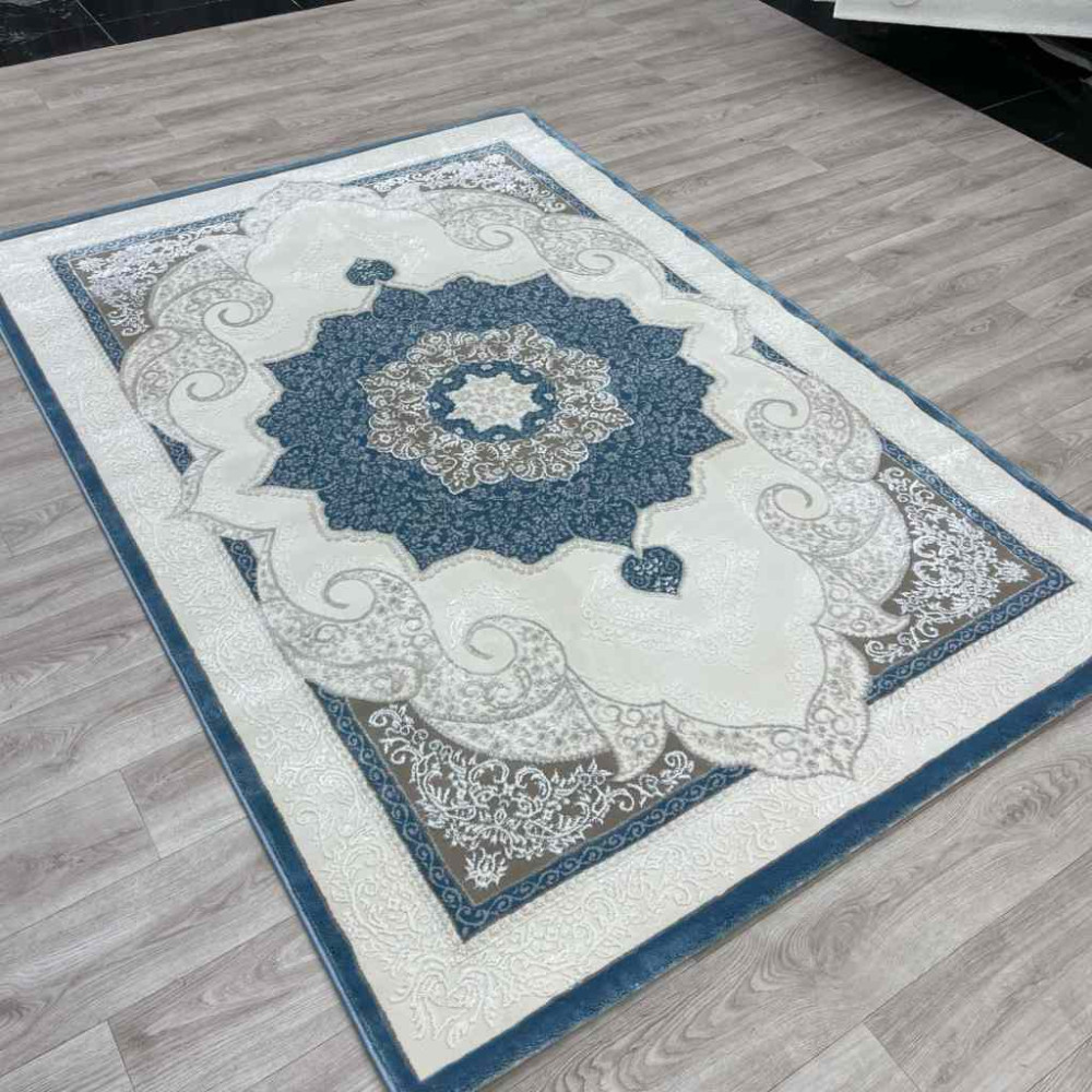 سجاد تركي باريس مودرن ناعم 0DS90Z سماوي بيج فاتح مقاس 150*220