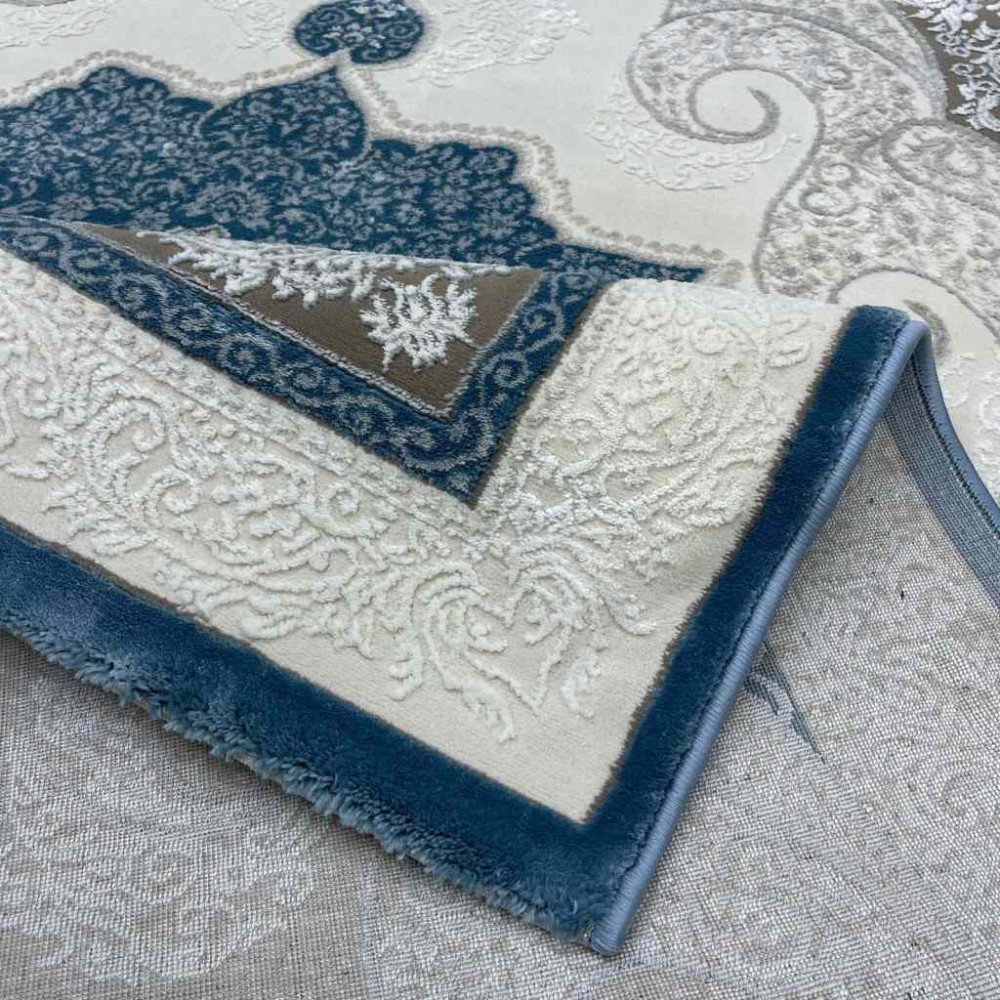 سجاد تركي باريس مودرن ناعم 0DS90Z سماوي بيج فاتح مقاس 150*220