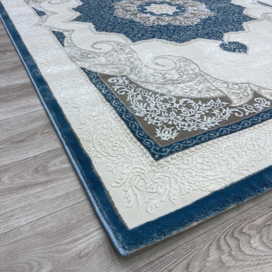 Turkish Paris carpet modern soft 0DS90Z blue light beige size 150*220 Turkish Paris carpet modern soft 0DS90Z blue light beige size 150*220