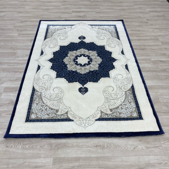 Turkish Paris carpet modern soft 0DS90Z Dark blue light beige size 100*200 Turkish Paris carpet modern soft 0DS90Z Dark blue light beige size 100*200