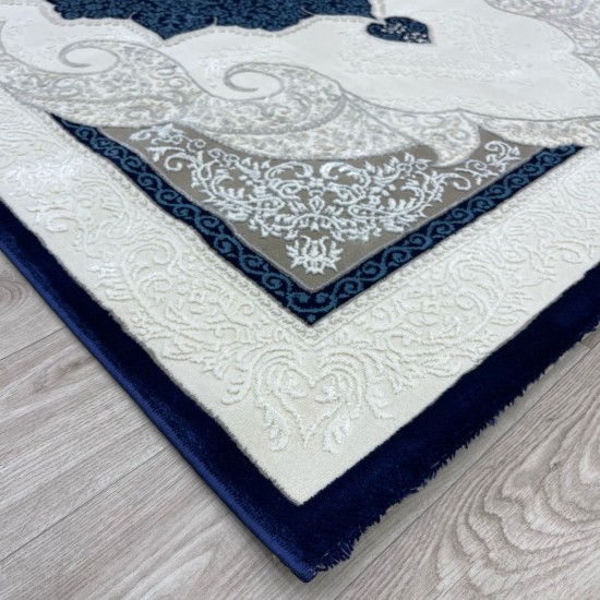 Turkish Paris carpet modern soft 0DS90Z Dark blue light beige size 100*200 Turkish Paris carpet modern soft 0DS90Z Dark blue light beige size 100*200