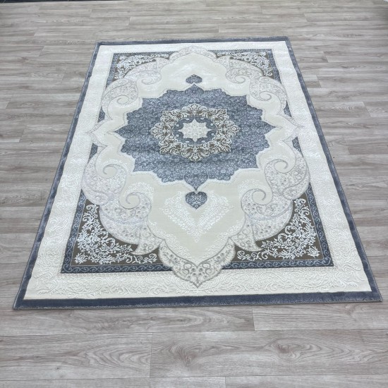 Turkish Paris carpet modern soft 0DS90Z Dark gray light beige size 200*200 Turkish Paris carpet modern soft 0DS90Z Dark gray light beige size 200*200
