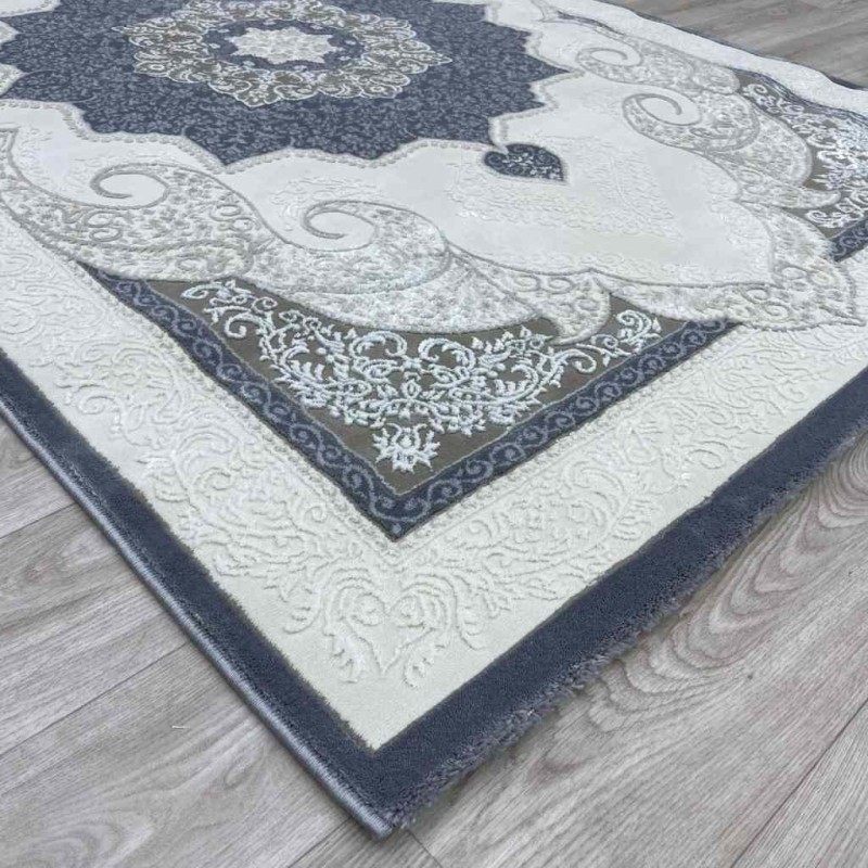 سجاد تركي باريس مودرن ناعم 0DS90Z رصاصي غامق بيج فاتح مقاس 200*200