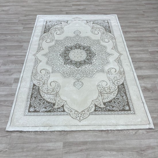 Turkish Paris carpet modern soft 0DS90Z light beige ivory size 200*200 Turkish Paris carpet modern soft 0DS90Z light beige ivory size 200*200