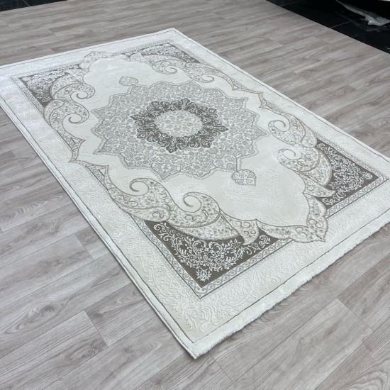 Turkish Paris carpet modern soft 0DS90Z light beige ivory size 200*200 Turkish Paris carpet modern soft 0DS90Z light beige ivory size 200*200
