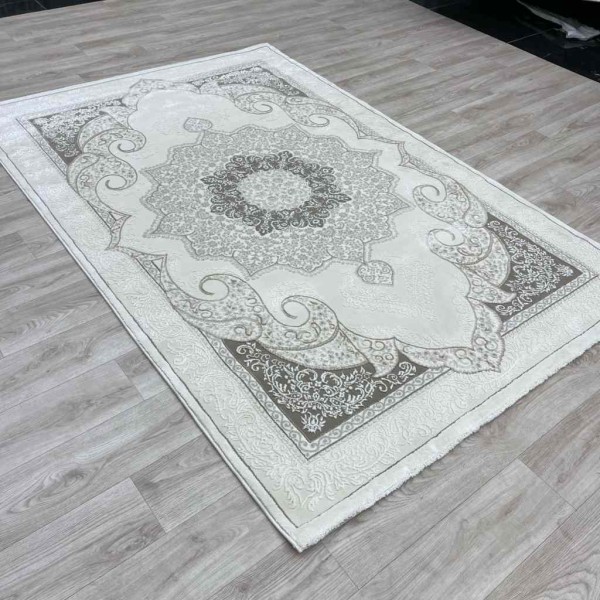 سجاد تركي باريس مودرن ناعم 0DS90Z ايفوري بيج فاتح مقاس 400*400